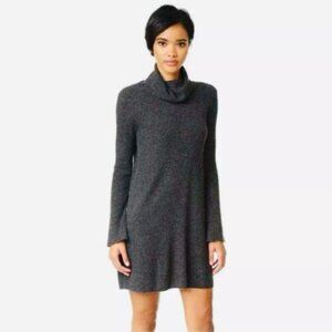 NWT Madewell Ribbed Wool Alpaca Long Bell Sleeve Knit Turtleneck Dress SZ L